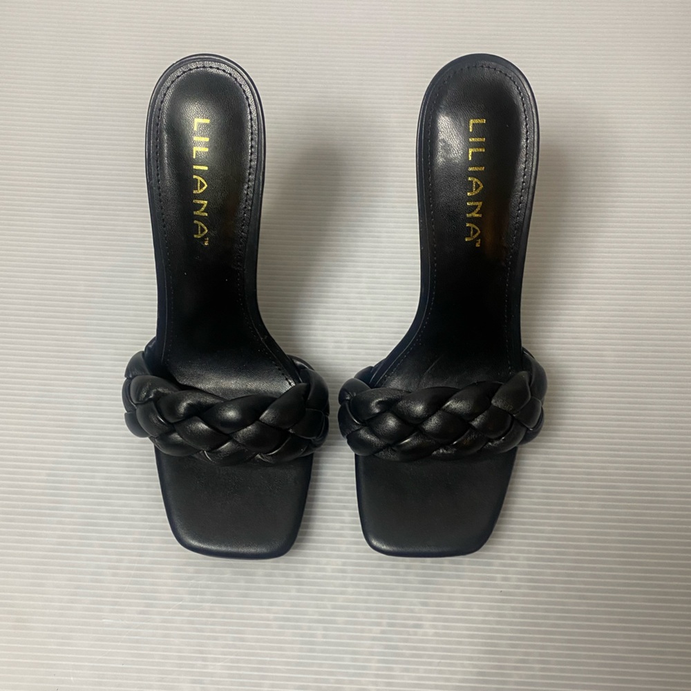 Liliana Black Braided Heels